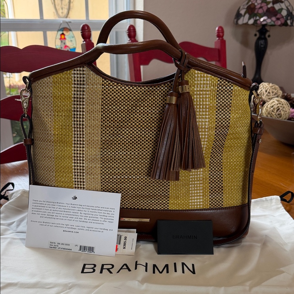 Brahmin Tan and Brown Shoulder Bag
